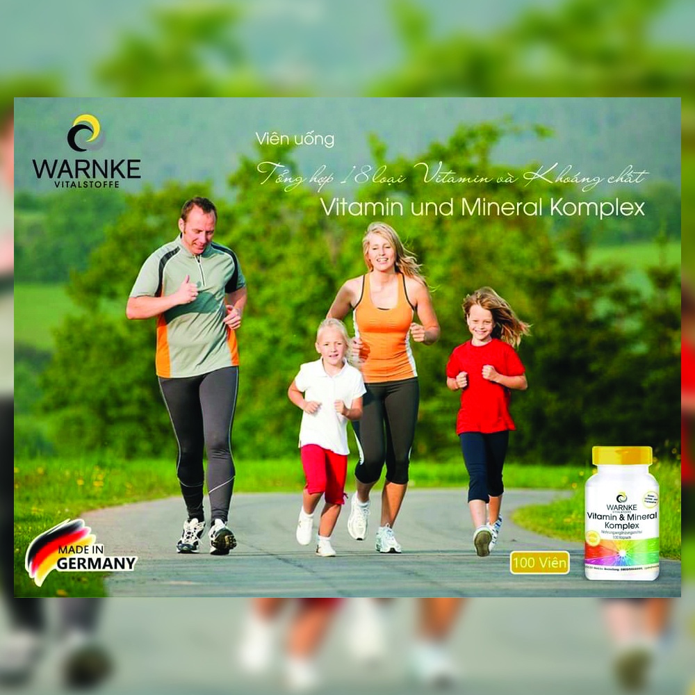 [Hỏa Tốc] Viên Uống Tổng Hợp 18 Loại Vitamin và Khoáng Warnke Vitamin and Mineral Komplex, 100 Viên