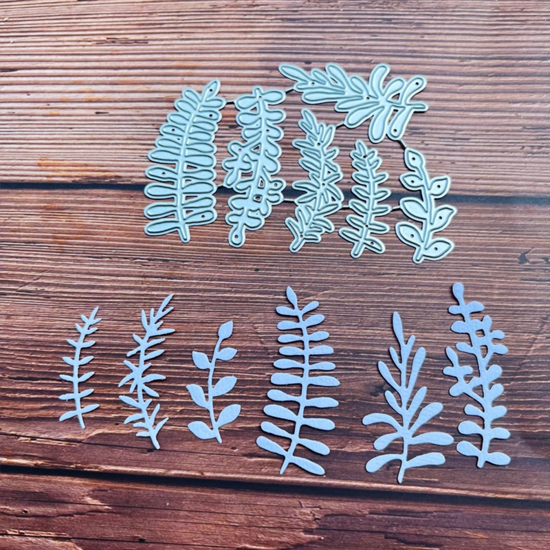 1 Bộ Khuôn Cắt Giấy Kim Loại Hình Lá Cây
