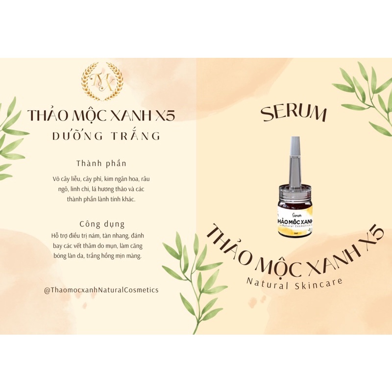 Serum thảo mộc xanh x5 ( 2 lọ )