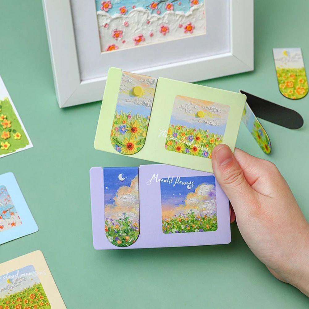 Kẹp Giấy Đánh Dấu Trang Sách Hình Tranh Sơn Dầu Dành Cho Học Sinh