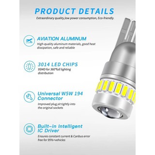 Led T10 lúp cầu gom sáng 360 độ 45 12 Ma20s