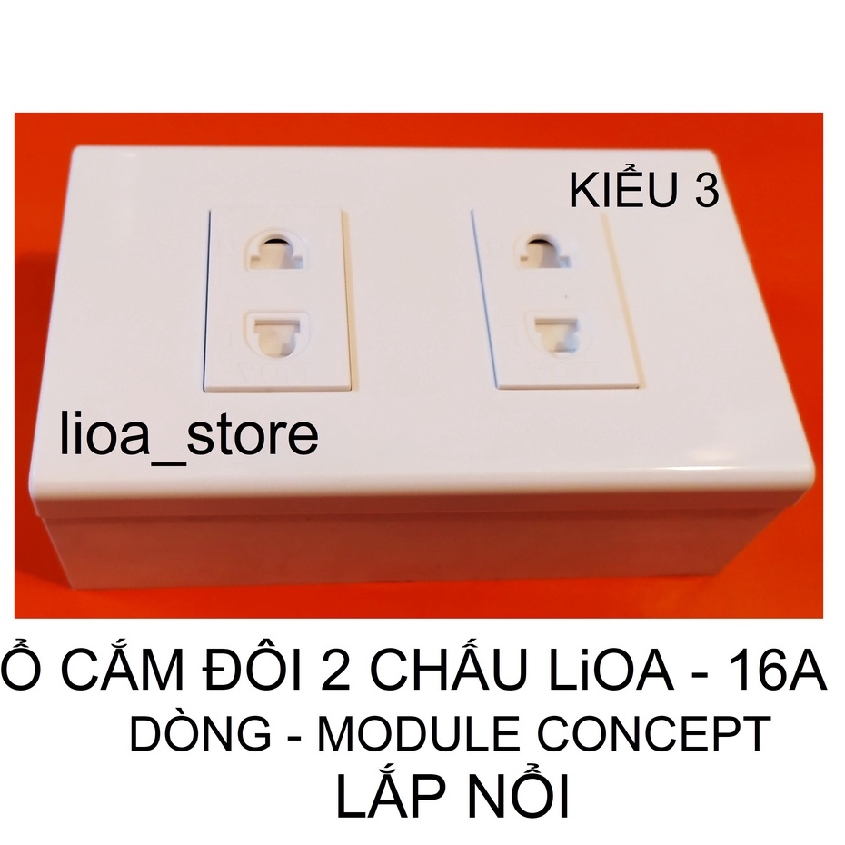 Ổ CẮM ĐÔI 2 CHẤU LiOA VỚI MẶT MODULE CONCEPT.