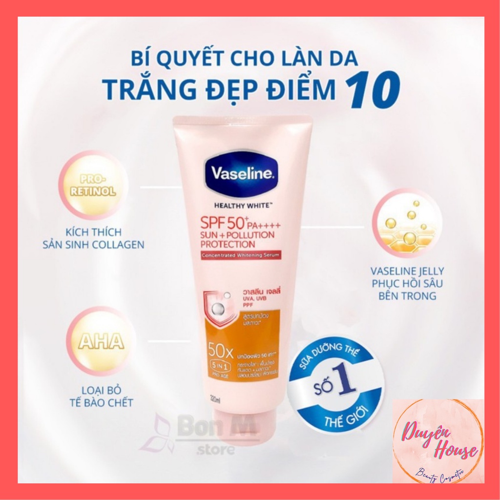 Sữa dưỡng thể Vaseline 50X SPF 50+ Thái Lan