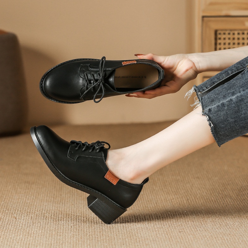 Giày Da oxford Đế Dày Cột Dây Phong Cách retro Anh Quốc