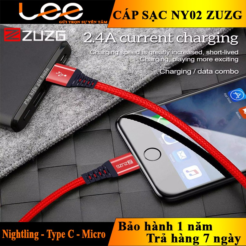 Cáp sạc nhanh 5A Lightning/micro USB/Type C - NY02 ZUZG