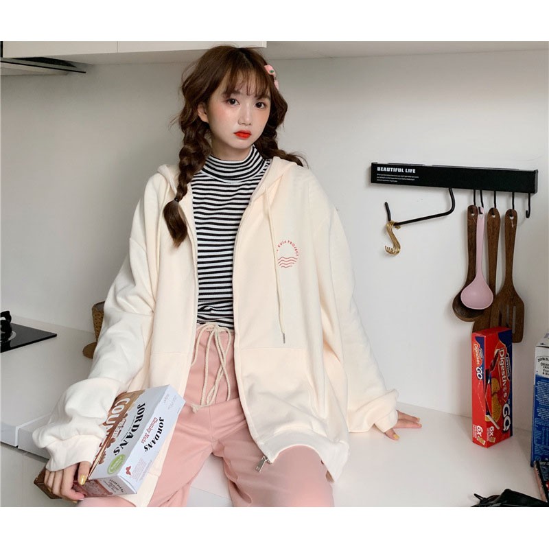 Áo Hoodie Khóa Kéo Form Rộng Thời Trang Năng Động Cho Nữ | BigBuy360 - bigbuy360.vn