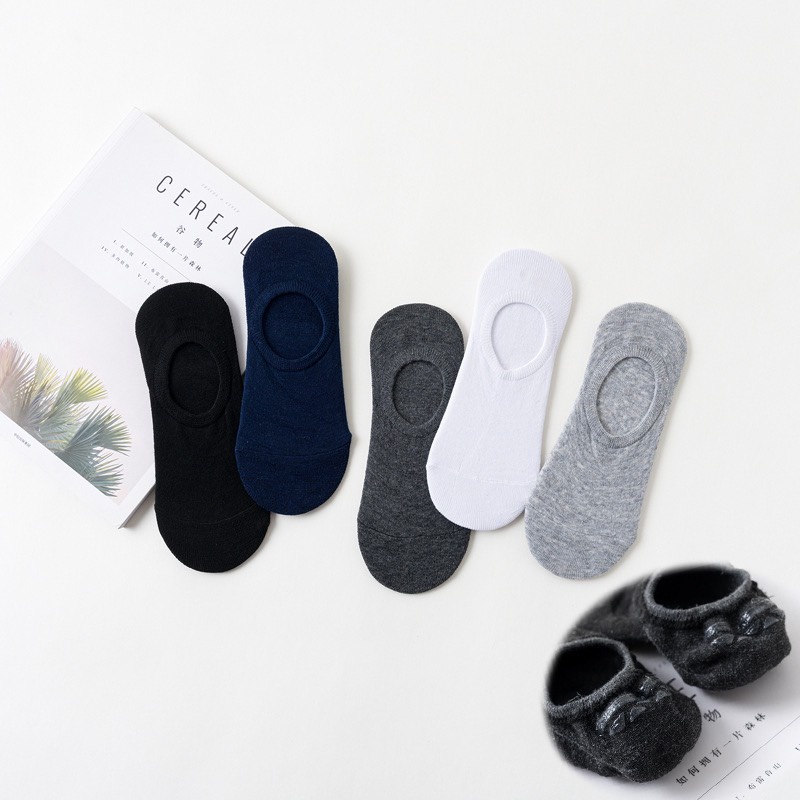 Combo 5 Đôi Tất hài nam Túi Zip - tât lười nam thoáng khí Chữ N chống tụt