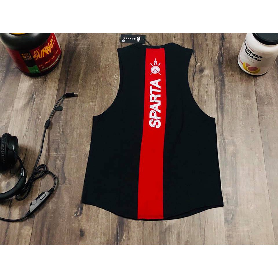 Áo Ba Lỗ  Tập Gym Nam Sparta Dọc Lưng - Áo Tanktop Thể Thao AN01