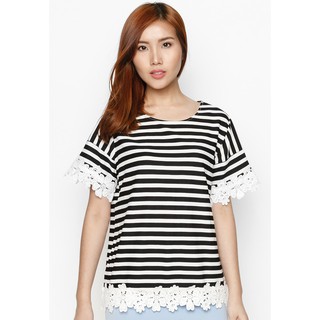Áo kiểu nữ viền ren - lovadova b04c006