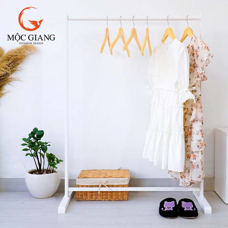 Giá Treo Quần Áo Thanh Ngang Đơn Gỗ Thông Size L - Kệ Treo Quần Áo Kiểu Hàn Quốc - SINGLE HANGER MỘC GIANG
