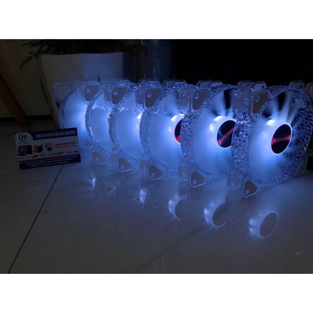 Quạt CoolMoon D1, Led RGB 12cm, 6 pin, 1200rpm, đồng bộ hub CoolMoon.