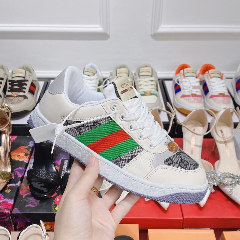 Giày thể thao guci kẻ chéo hoạ tiết fullbox