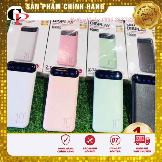 Pin sạc dự phòng 10000mAh 20000mAh WK DESIGN WP161 WP163 Cục pin sạc mini nhỏ gọn nằm trong lòng bàn tay - SATOPA