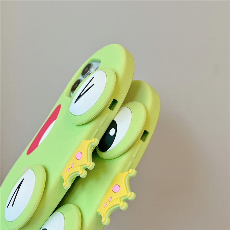 Ốp Điện Thoại Silicon Mềm Chống Sốc Hình Hoàng Tử Ếch Đội Vương Miện Cho 11 xs max 7P 8 Plus 12pro 13 pro max