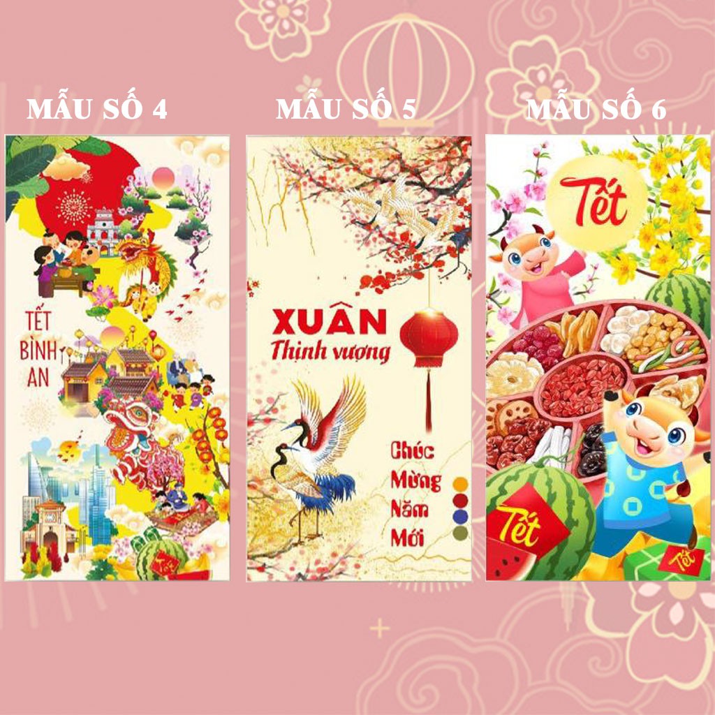 [COMBO 100] Bao lì xì Tết 2022 Nhâm Dần - Giấy tốt- Nhiều mẫu đẹp thịnh hành