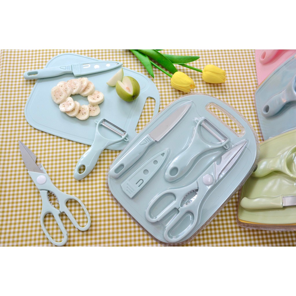 Set 4 món đa năng du lịch, cắm trại, picnic (tặng kèm thớt nhỏ gọn)