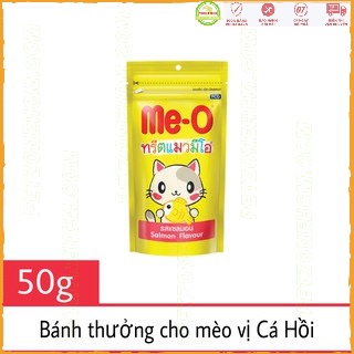 50g Snack bánh thưởng Me-O ️ FREESHIP ️ gói MeO 50gr vị cá hồi,vị tôm, cá ngừ gà và trứng cho mèo