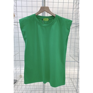 Áo độn vai hot trend thêm màu xanh blue, xám gạo, cam đất và màu khaki