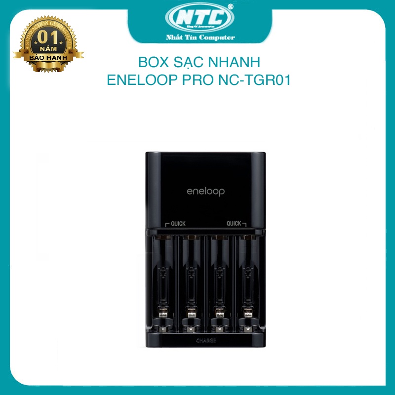 Box sạc nhanh Eneloop NC-TGR01 cho pin AA và AAA - Phiên bản Pro sạc siêu nhanh (đen) - Nhất Tín Computer