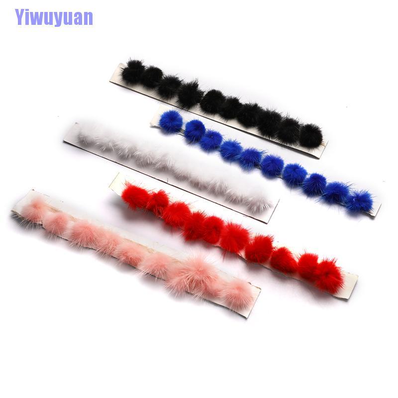 (Hàng Mới Về) Set 10 Quả Cầu Lông Xù mini Trang Trí Móng Tay Nghệ Thuật