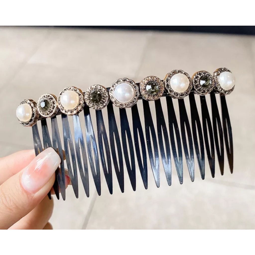 Lược cài mái đính hoa đính hạt sang trọng Filibra, phụ kiện tóc nữ CT043