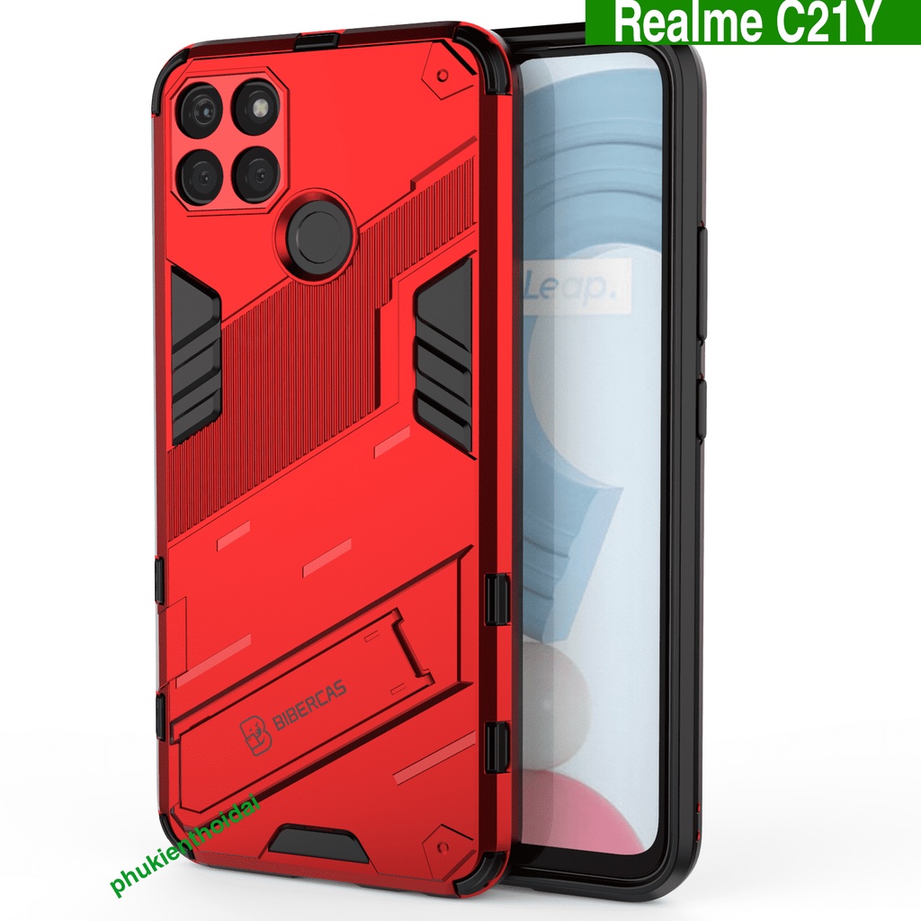 Ốp lưng Realme C21Y Iron Man Ver 2 chống sốc giá đỡ chân đế xem phim bảo vệ camera