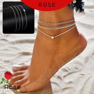 Lắc Chân Mạ Bạc Hình Trái Tim Thời Trang Mùa Hè Cho Nam Nữ