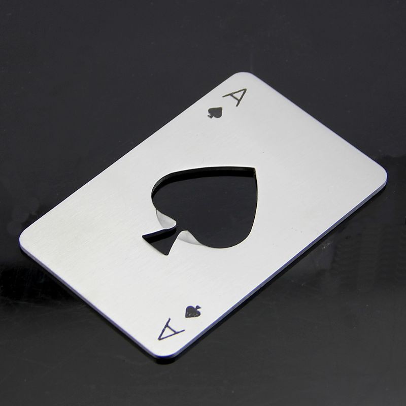 SEL♡♡ Soda Beer Cap Men's Gift Playing Card Ace of Spades Poker Bar Tool Bottle Opener