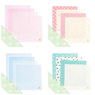 [Lullaby] Set 4 Khăn mặt Xô cao cấp cho bé Lullaby (27x27cm)