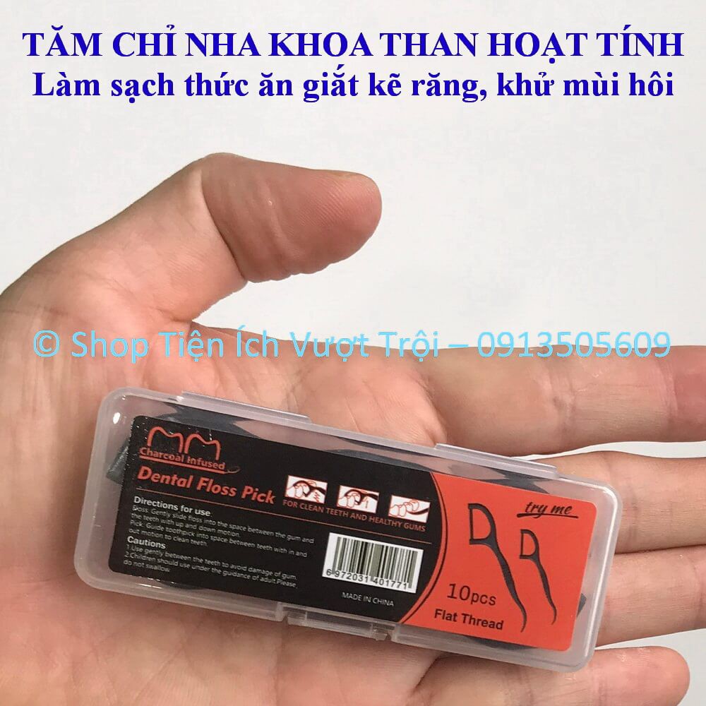 Dụng cụ vệ sinh răng 2 đầu: đầu tăm và đầu chỉ nha khoa, làm sạch kẽ răng, lấy thức ăn thừa giắt răng-Tiện Ích Vượt Trội