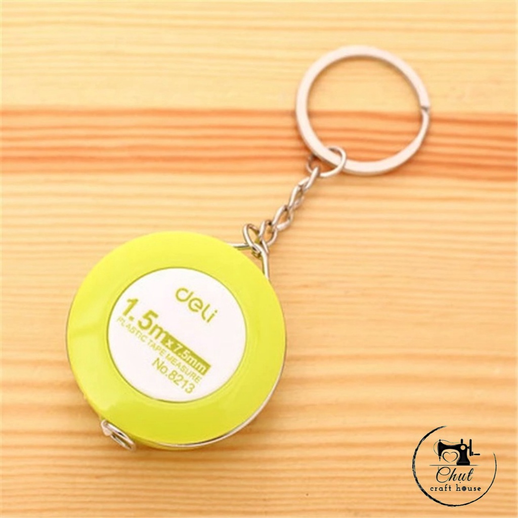 [Chính hãng] Thước cuộn DELI dây rút tự động - Dài 1m5 có móc treo tiện lợi