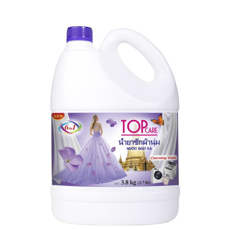 Nước giặt xả TOPCARE 6 trong 1 can 3,8 kg