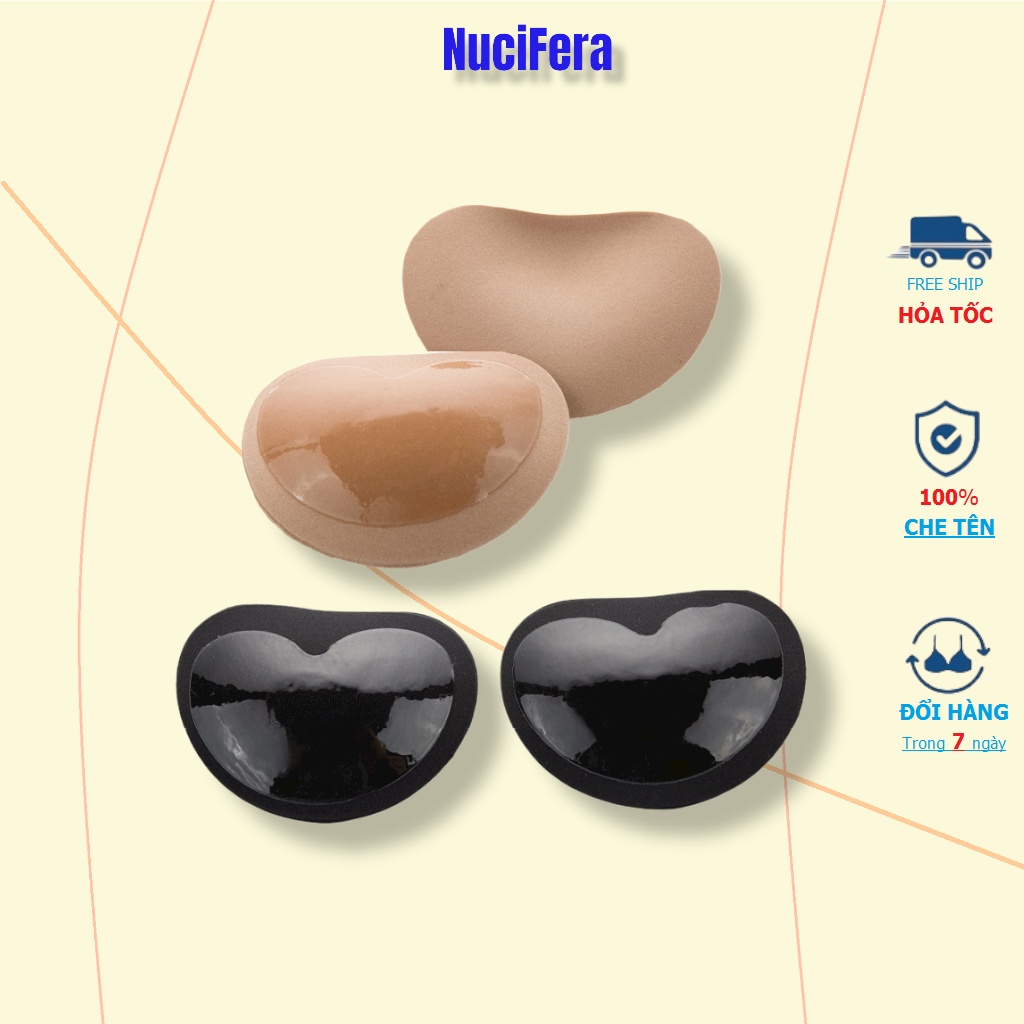 Mút đệm dán nâng ngực tạo khe NuciFera siêu dính sử dụng nhiều lần(2 chiếc)