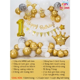 COMBO Set Bóng Trang Trí Sinh Nhật Bóng Siêu Nhũ Cho Người Lớn, Bé Trai, Bé Gái Đẹp Sang Trọng Tại Nhà