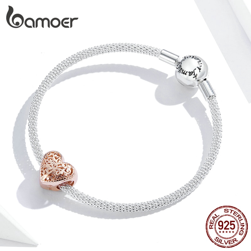 Bamoer Mặt Trang Sức Hình Cây Mạ Vàng Hồng Bạc 925 Thời Trang BSC215