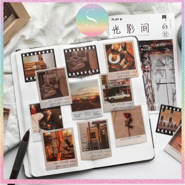 [HOTIS] Sticker ảnh chụp phong cách Vintage Instagram trang trí bìa/ sổ tay/ sketchbook - 40 miếng dán
