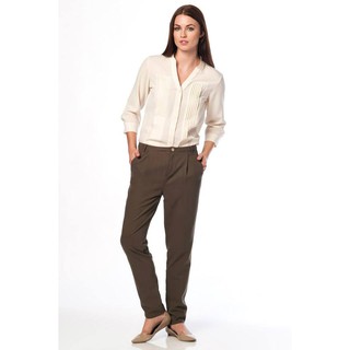 Quần âu nữ màu rêu size L Massimo DUtti