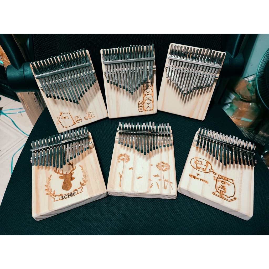 Đàn kalimba gỗ gecko Leaf Music- LM003S hình tuần lộc T12 Hàng chính hãng