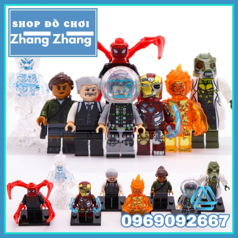 Đồ chơi Xếp hình mô hình gồm Spider-Man - Iron Man - Lizard - Mysterio Minifigures Xinh X0268