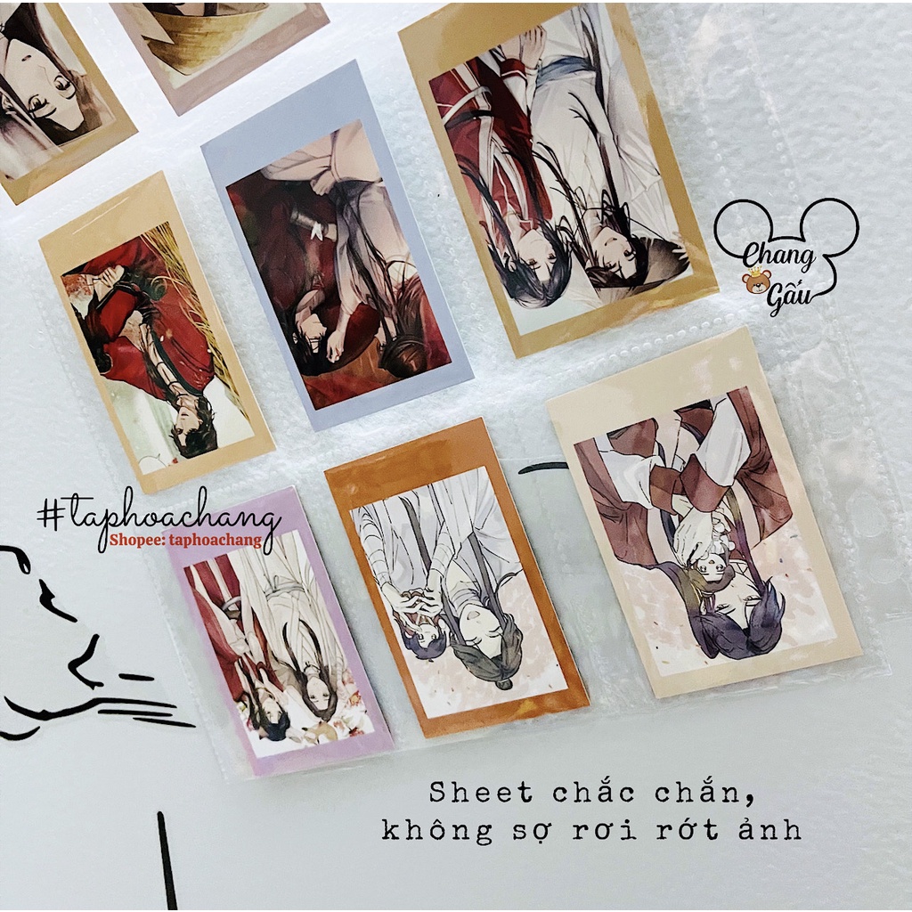 10 Sheet đựng postcard, card bo góc, card kpod, thẻ bài, ảnh, phụ kiện sách 9 ô, khổ A4 - Trang sheet lưu trữ A4 9 ngăn