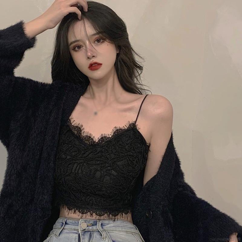 Áo Lửng Hai Dây Hở Lưng Phối Ren Quyến Rũ Cho Nữ | BigBuy360 - bigbuy360.vn