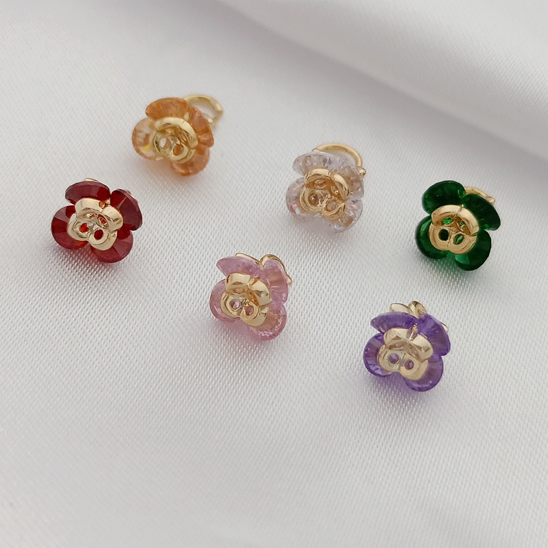 Mặt Dây Chuyền Bằng Đồng Mạ Vàng 14K Đính Đá Zircon Nhiều Màu Sắc