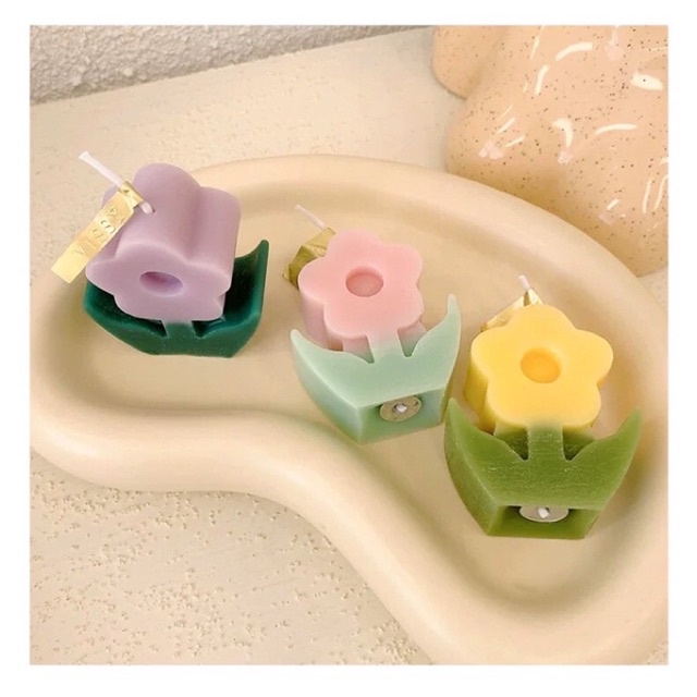 Nến thơm hình hoa decor trang trí làm thơm phòng flowercandles