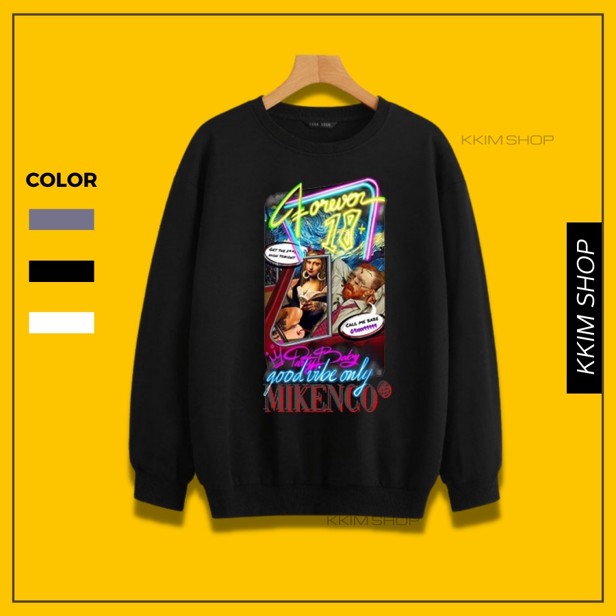 Áo Nỉ SWEATER MIKENCO VANGOGH AR TECHNOLOGY, Áo Nỉ Dài Tay Form Rộng Oversize Unisex Nam Nữ, Chất Nỉ dày dặn cao cấp