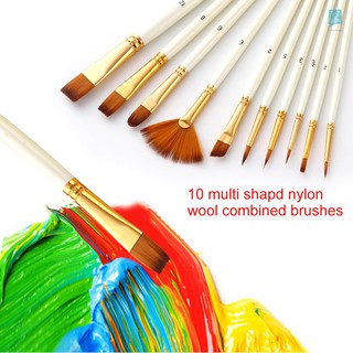 Set 10 Cọ Vẽ Tranh Sơn Dầu Chuyên Dụng