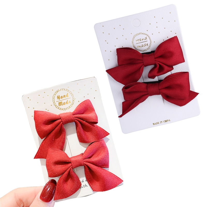 Kẹp Tóc Hình Nơ Bằng Kim Loại Màu Sắc Đơn Giản Cho Nữ