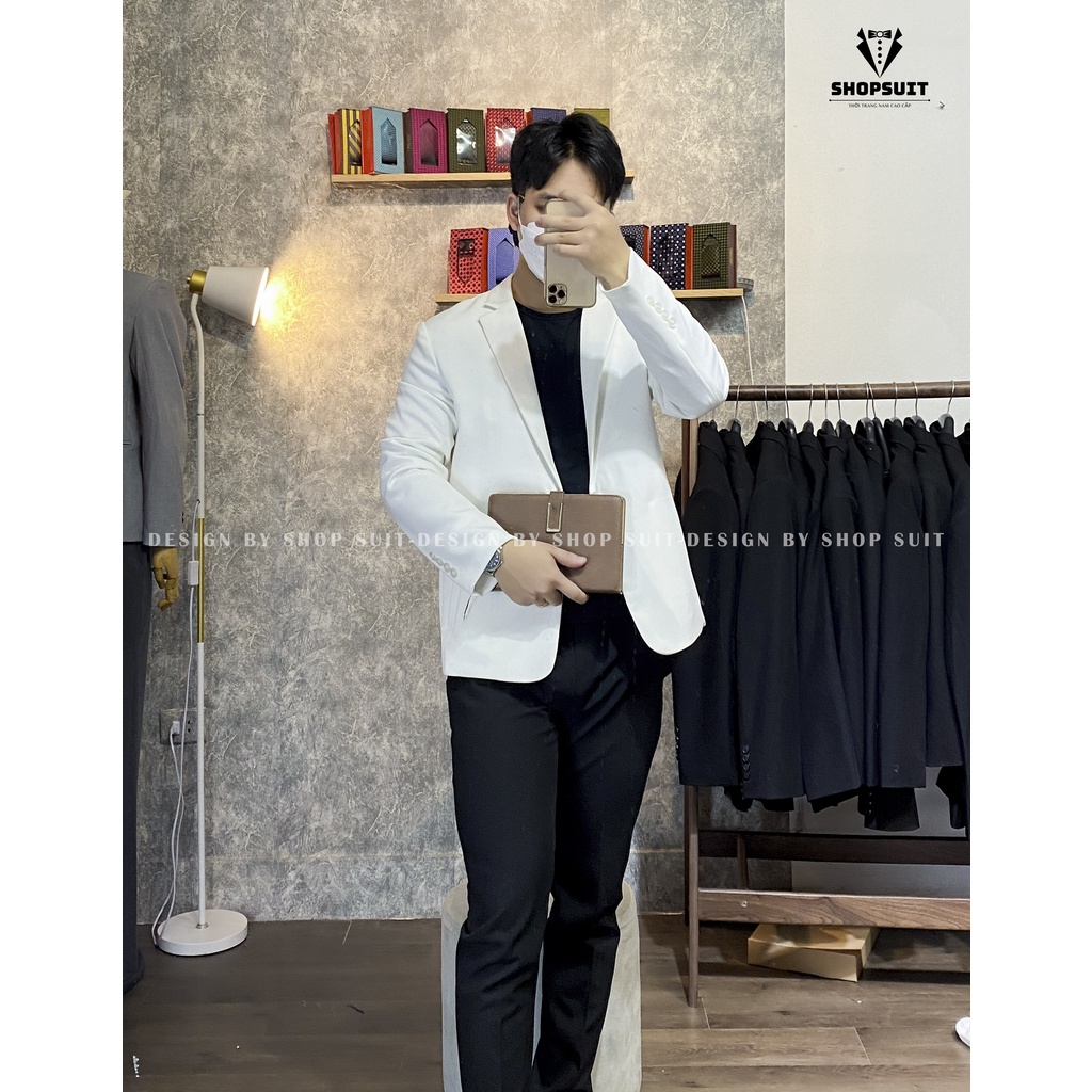 Áo Blazer Nam phong cách Hàn Quốc,chất liệu tuyết mưa, dáng áo 1 cúc, hàng 2 lớp đẹp | BigBuy360 - bigbuy360.vn