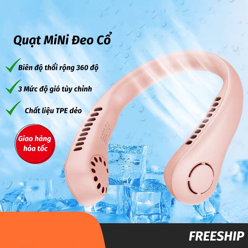 Quạt Mini Quạt Đeo Cổ Tích Điện Không Dây Thông Minh Tiện Dụng LEON OFFICIAL