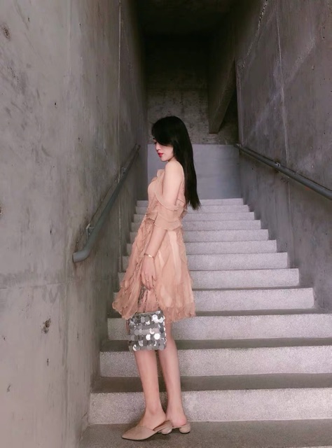 ORDER🖤Đầm Xoè gợn sóng bồng bềnh tiểu thư dạo phố xinh xắn-Đầm ulzzang trễ vai công chúa vintage retro quyến rũ | BigBuy360 - bigbuy360.vn