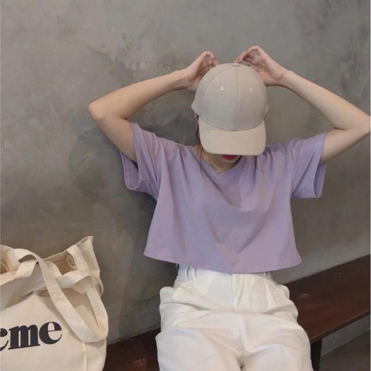 Áo Croptop Cổ Tím Trơn Nữ Xinh | BigBuy360 - bigbuy360.vn